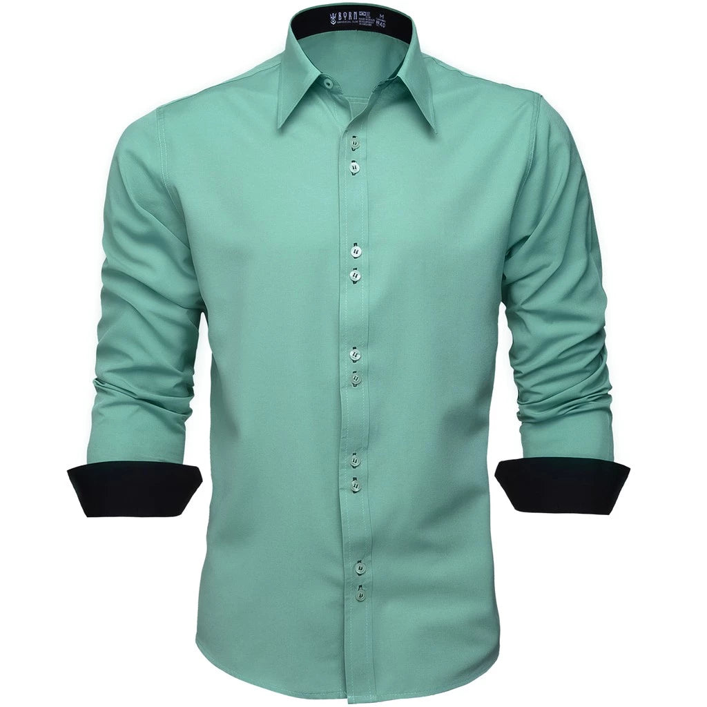 Camisa Social Masculina Slim Manga Longa