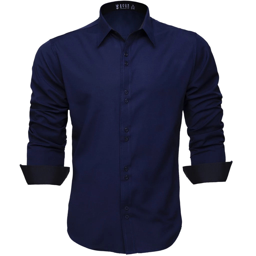 Camisa Social Masculina Slim Manga Longa