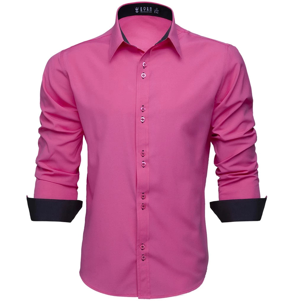 Camisa Social Masculina Slim Manga Longa