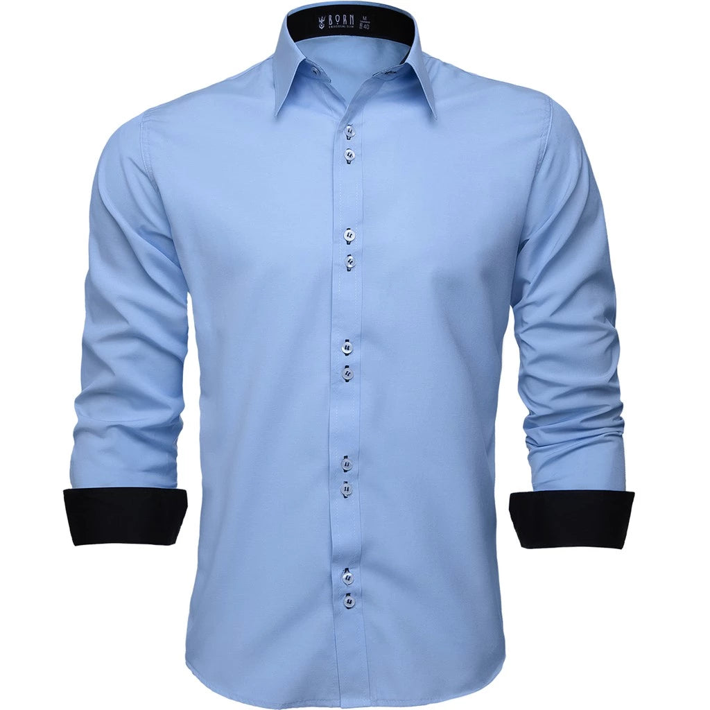 Camisa Social Masculina Slim Manga Longa