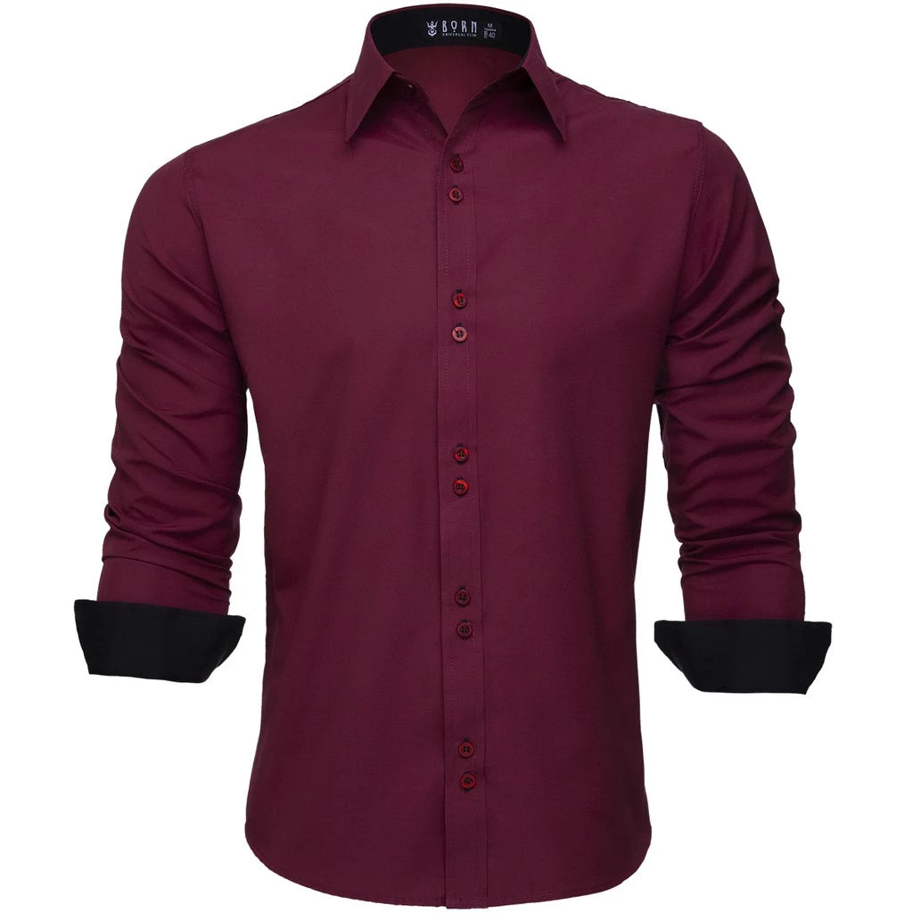 Camisa Social Masculina Slim Manga Longa