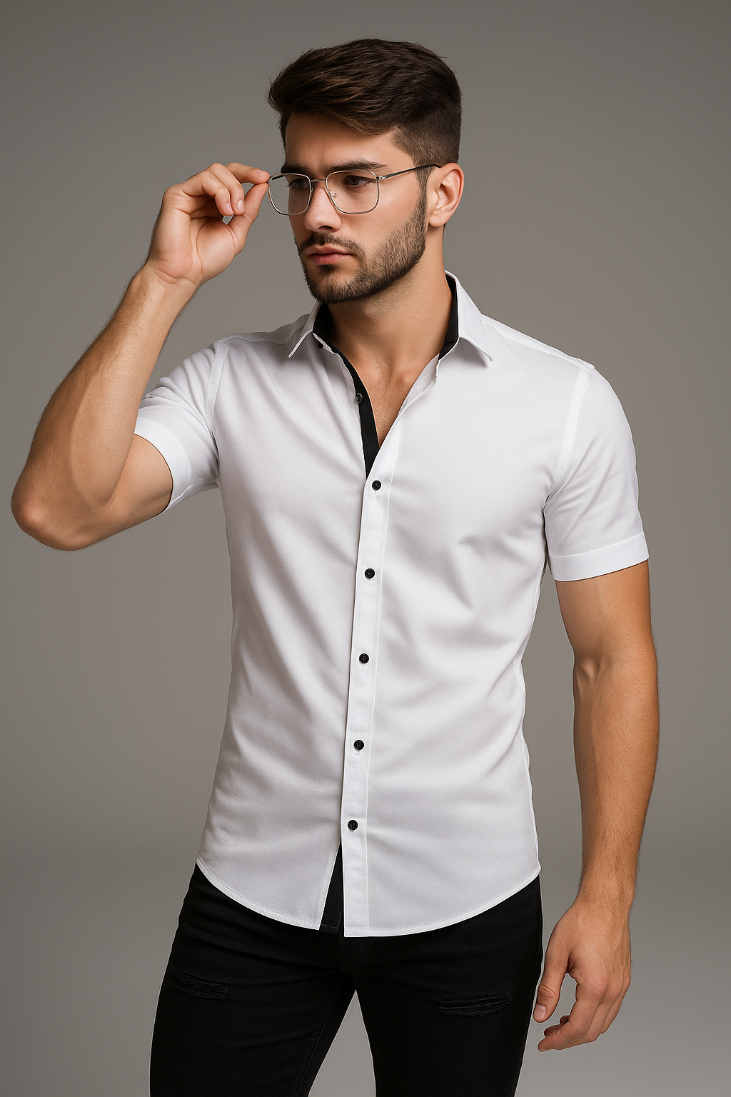 Camisa Social Masculina Slim Tricoline