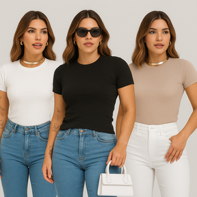 Compre 1 Leve 3 - Blusas Básicas em Ribana