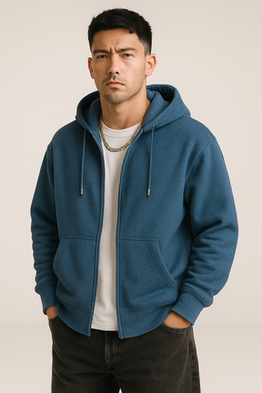 Moletom Aberto com Zíper e Capuz Masculino