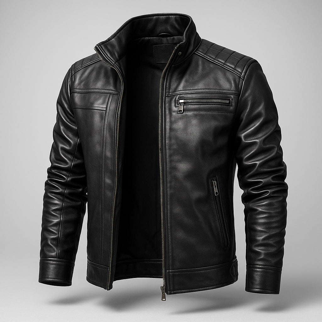 Jaqueta de Couro Masculina Slim - Aviador