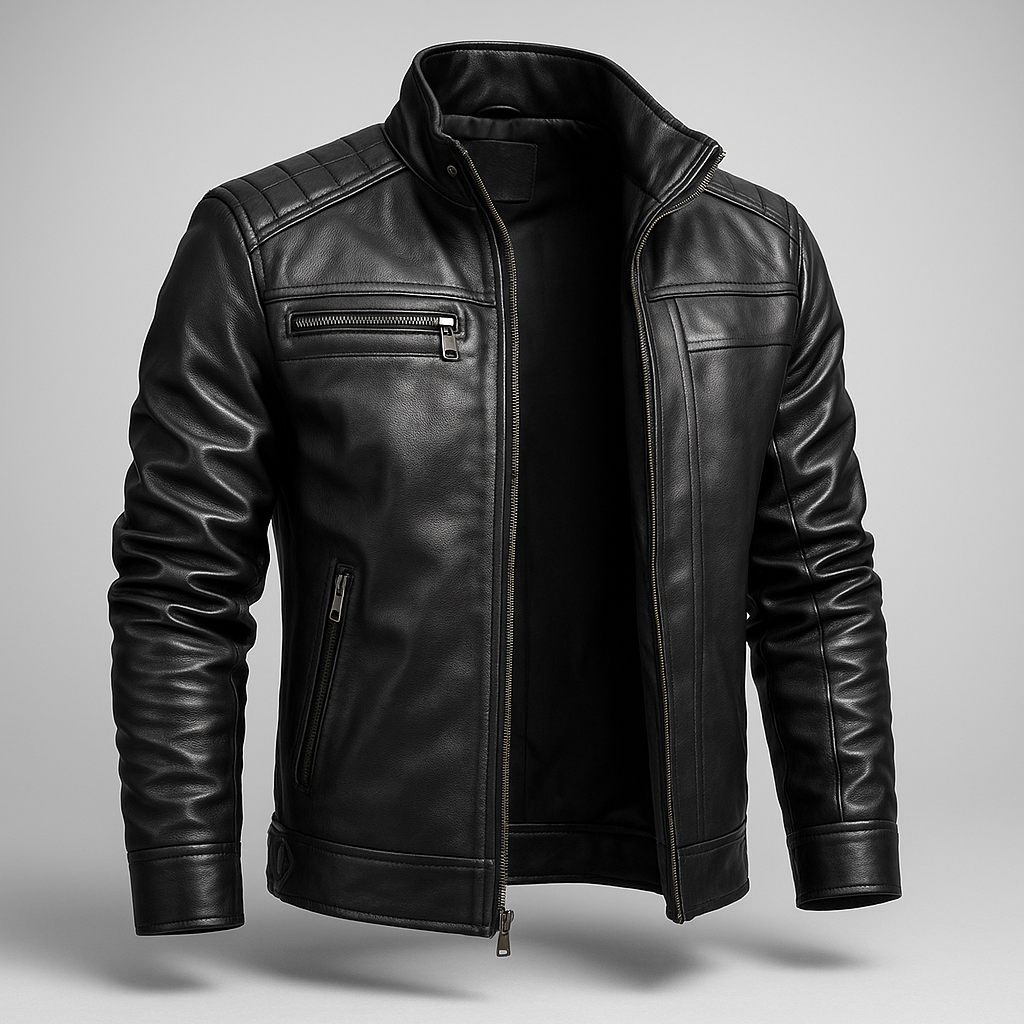 Jaqueta de Couro Masculina Slim - Aviador